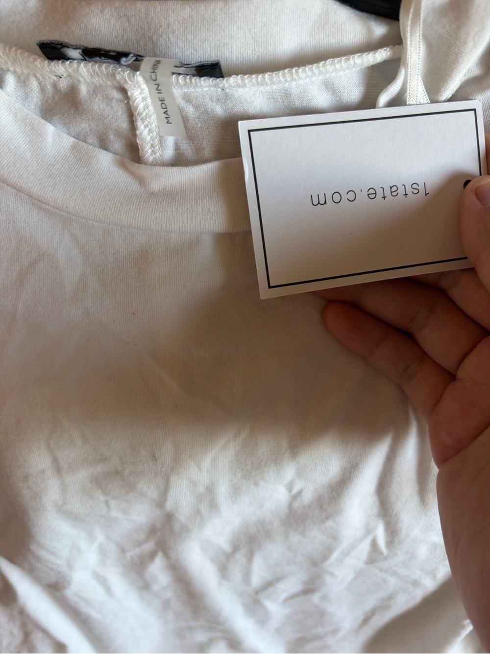 1.STATE Ivory Short Sleeve Crewneck Top | Classic Everyday Blouse - Picture 5 of 5